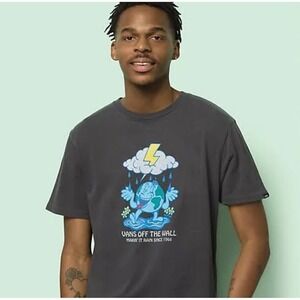 Vans Off The Wall Makin' It Rain Since 1966 T‎ Shirt Slim Fit Blue Men's Large